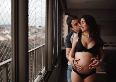 Ensaio Gestante Boudoir em casa- Porto Alegre