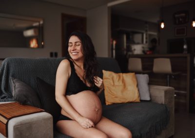 Ensaio Gestante Boudoir em casa- Porto Alegre