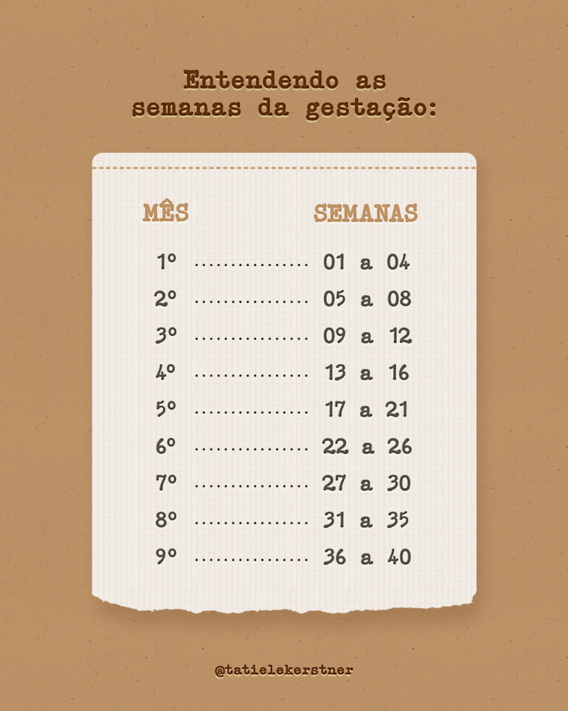 Meses e Semanas de Gestação